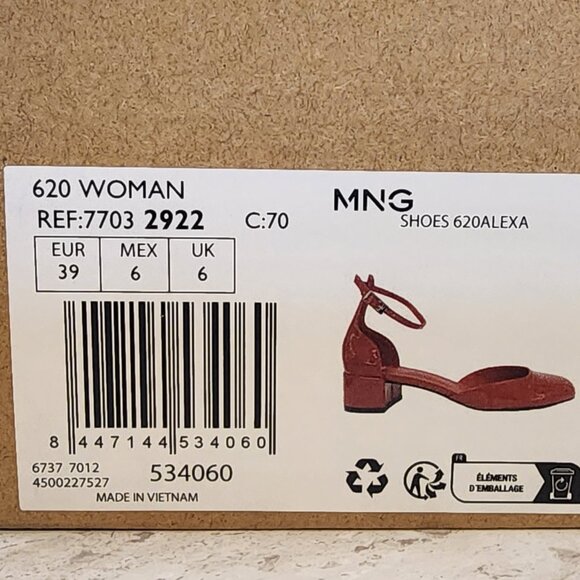 MANGO Women's Patent Leather-Effect Heeled Shoe - B018.4 - Picture 8 of 9